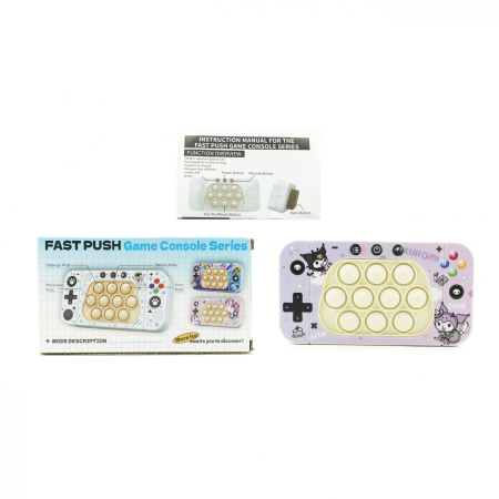 Jucarie interactiva tip consola pentru copii Flippy, speed push whack-a-mole, joc de viteza pop it, material ABS/silicon, cu nivele, sunete si lumini, 15.5 x 7.6 x 5.3 cm, model elfi, mov [1]