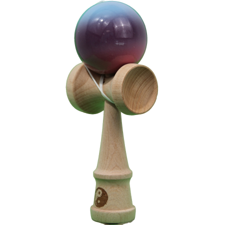 Jucarie Kendama X Originala, Profesionala, Flippy, Super Sticky din Lemn, 18 cm, Gradient Albastru Deschis/Mov/Roz [1]