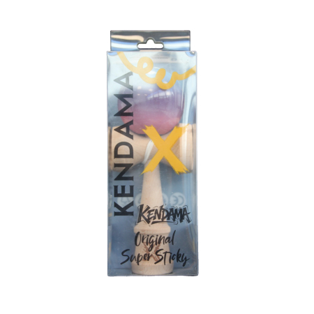 Jucarie Kendama X Originala, Profesionala, Flippy, Super Sticky din Lemn, 18 cm, Gradient Albastru Deschis/Mov/Roz [2]
