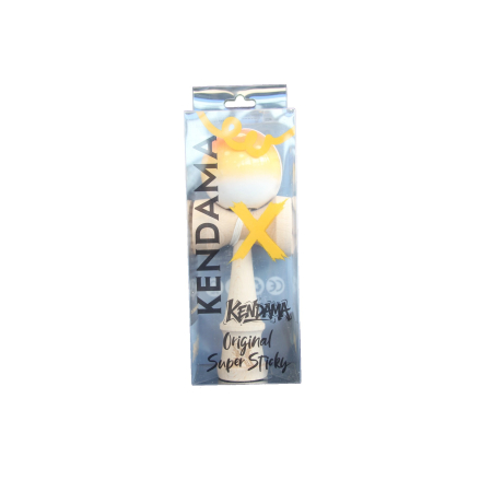 Jucarie Kendama X Originala, Profesionala, Flippy, Super Sticky din Lemn, 18 cm, Gradient Portocaliu/Galben/Alb [3]