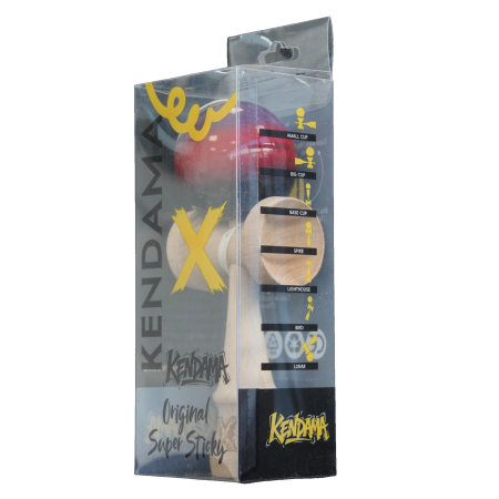 Jucarie Kendama X Originala, Profesionala, Flippy, Super Sticky din Lemn, 18 cm, Gradient Mov/Rosu/Negru [2]