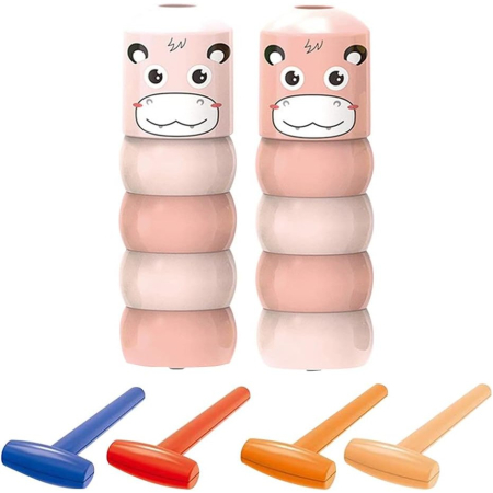 Jucarie Pentru Copii, Flippy, Hipopotam Indestructibil, 6 Piese Demontabile, +3 Ani, Roz [4]