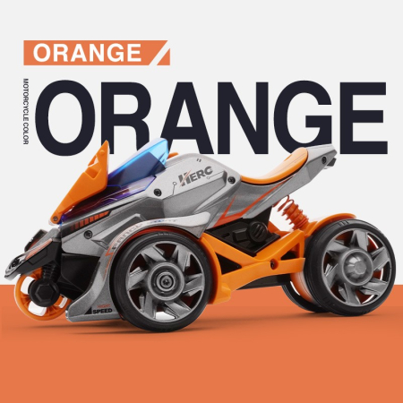 Jucarie pentru copii, masina cu extensie de motocicleta 2 in 1, portocalie [1]