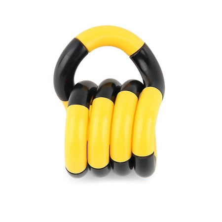 Jucarie senzoriala antistres, Fidget Twist cu miscari infinite de decompresie, Galben/Negru [2]