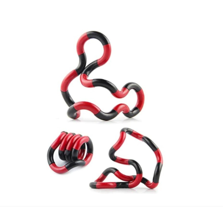 Jucarii Senzoriale, Fidget Toys - Jucarie senzoriala antistres, Flippy, Fidget Twist cu miscari infinite de decompresie, Rosu/Negru