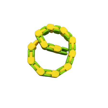 Jucărie Senzorială Antistres Flippy - Puzzle de Îmbinat Tip Șarpe, 24 Piese, +3 Ani, Galben/Verde [2]