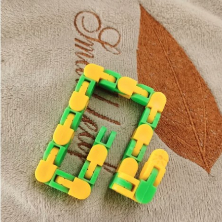 Jucărie Senzorială Antistres Flippy - Puzzle de Îmbinat Tip Șarpe, 24 Piese, +3 Ani, Galben/Verde [3]