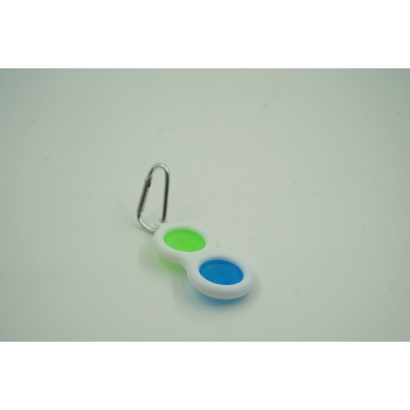 Jucarie Senzoriala Antistres, Simple Dimple, Breloc 2 Bulinute, Alb [1]