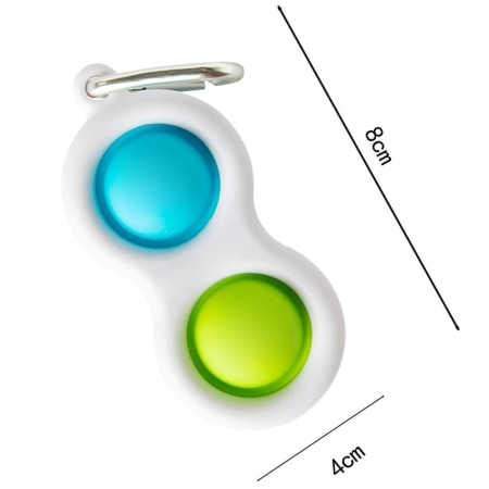 Jucarie Senzoriala Antistres, Simple Dimple, Breloc 2 Bulinute, Alb [4]