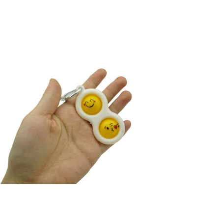 Jucarie Senzoriala Antistres, Simple Dimple, Breloc 2 Bulinute, Alb, model 2 [1]