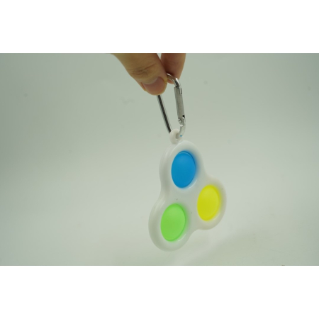 Jucarie Senzoriala Antistres, Simple Dimple, tip breloc , triunghi, 8 cm, multicolor, Alb [5]