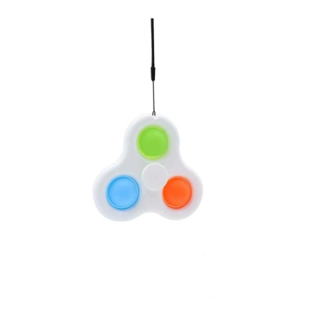 Jucarie senzoriala spinner Flippy- Fidget Toy, Simple Dimple, 7 cm, Alb/Multicolor [5]
