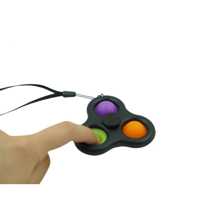 Jucarie senzoriala spinner Flippy- Fidget Toy, Simple Dimple, 7 cm, Negru/Multicolor [4]