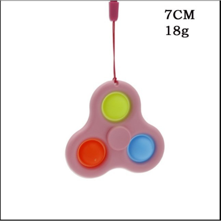 Jucarie senzoriala spinner Flippy- Fidget Toy, Simple Dimple, 7 cm, Roz/Multicolor [3]