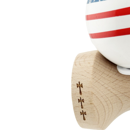 Kendama X Originala CHICANOS, Profesionala, Flippy, Cupe Mari KING SIZE V3, Super Sticky, Gaura in Baza, Rulment Metalic, din lemn 18 cm, Ata 55 cm, Albastru/Alb [6]