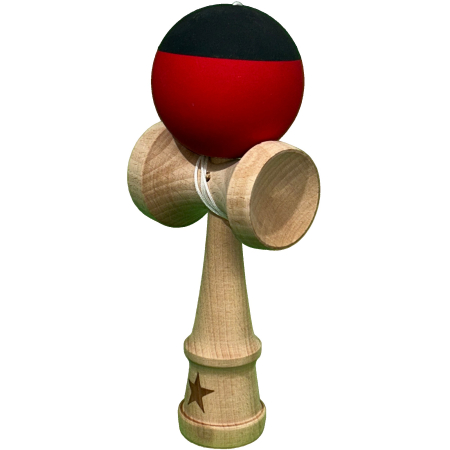 Kendama X Originala, Flippy, 18 cm, Profesionala, +9 Ani, din Lemn, Model 2 Culori, Rosu/Negru [1]