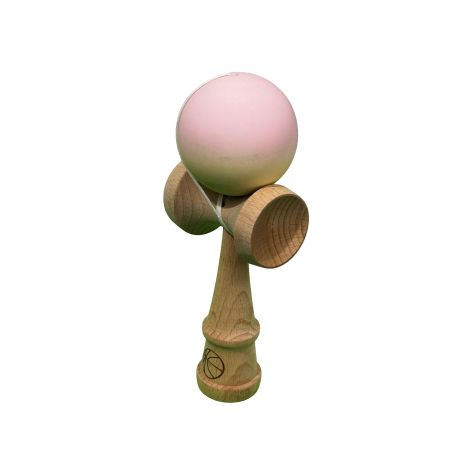Kendama X Originala, Profesionala, Flippy, din Lemn, Rubber Grip, 18 cm, Roz/Galben [1]