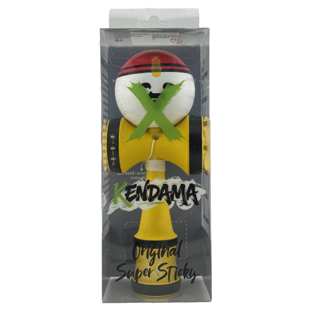 Kendama X Originala, Profesionala, Flippy, Big Cups V2, Model Rege Super Sticky Legendary Cupe Mari, Rulment Metalic cu Ata 55 cm, Maner Galben [3]