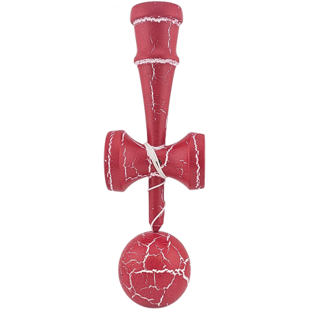 Kendama X Originala, Profesionala, Flippy, Cracked, din Lemn, 18 cm, Rosu/Alb [1]