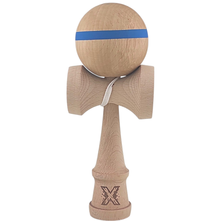 Kendama Special - Kendama X Originala, Profesionala, Flippy, din Lemn, 18 cm, Special, Model cu Dunga, Albastru