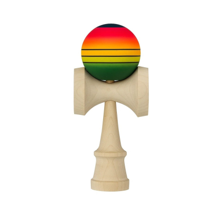Kendama - Kendama X Originala, Profesionala, Flippy, Big Cups V2, Super Sticky Cupe Mari, Rulment Metalic cu Ata 55 cm, Rosu/Galben/Verde