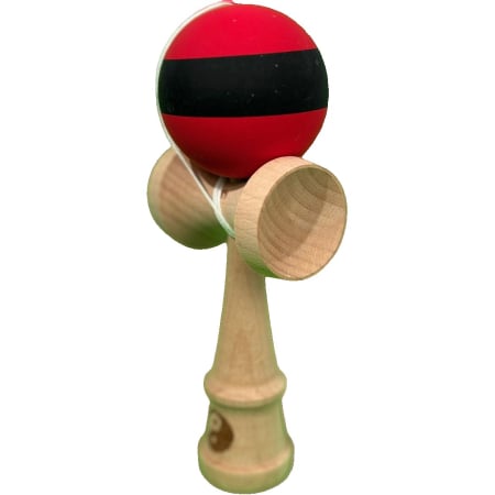 Jucarie Kendama X Originala, Profesionala, Flippy, din Lemn, Rubber Grip, 18 cm, Rosu/Negru [1]