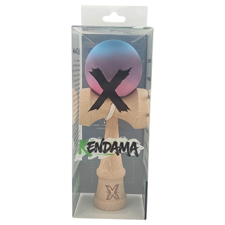 Kendama Profesionala, Flippy, din Lemn, 18 cm, Gradient Albastru deschis Mov Roz [2]