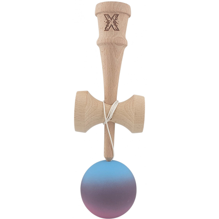 Kendama Profesionala, Flippy, din Lemn, 18 cm, Gradient Albastru deschis Mov Roz [3]