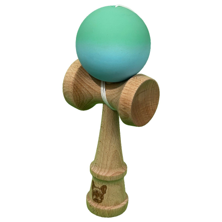 Jucarie Kendama X Originala, Profesionala, Flippy, din Lemn, Rubber Grip, 18 cm, Gradient Turcoaz/Alb [3]