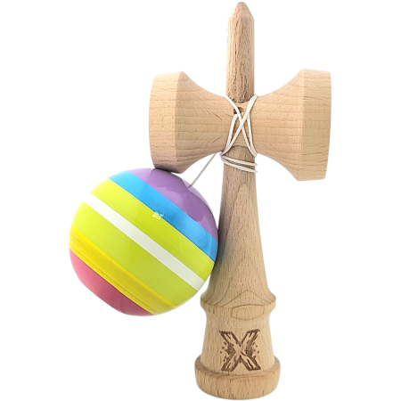Kendama X Originala, Profesionala, Flippy, din Lemn, Super Sticky, 18 cm, Multicolor [1]
