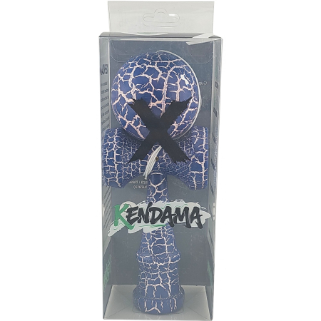 Kendama X Originala, Profesionala, Flippy, Kendama Cracked, din Lemn – 18 cm, Albastru/alb [2]