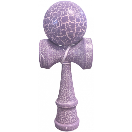 Kendama Cracked - Kendama X Originala, Profesionala, Flippy, Kendama Cracked, din Lemn – 18 cm, Lila/Alb