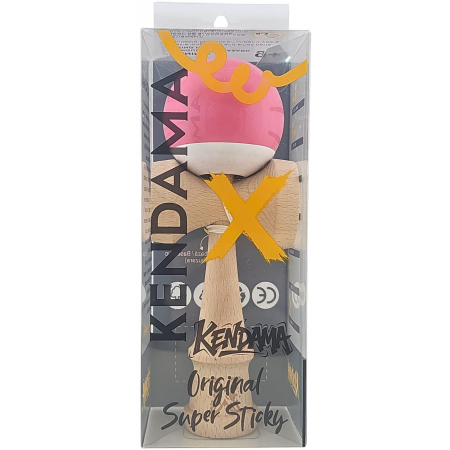 Kendama X Originala, Profesionala, Flippy, Rubber Grip, din Lemn, 18 cm,  Roz/Gri [4]