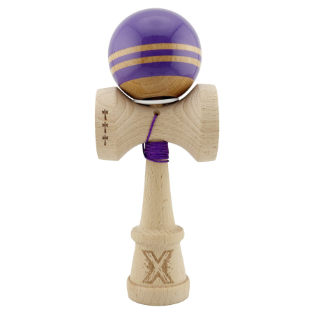 Kendama X Originala RAINBOW, Profesionala, Flippy, Cupe Mari KING SIZE V3, Super Sticky, Gaura in Baza, Rulment Metalic, din lemn 18 cm, Ata 55 cm, Indigo/Maro [1]
