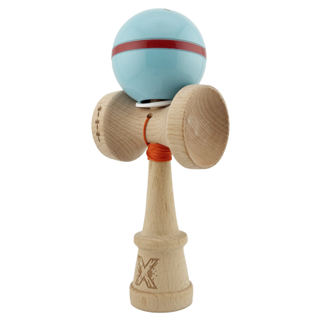 Kendama X Originala Silken, Profesionala, Flippy, Cupe Mari KING SIZE V3, Super Sticky, Gaura in Baza, Rulment Metalic, din lemn 18 cm, Ata 55 cm, Albastru deschis [2]