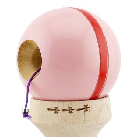 Kendama X Originala Silken, Profesionala, Flippy, Cupe Mari KING SIZE V3, Super Sticky, Gaura in Baza, Rulment Metalic, din lemn 18 cm, Ata 55 cm, Roz [5]