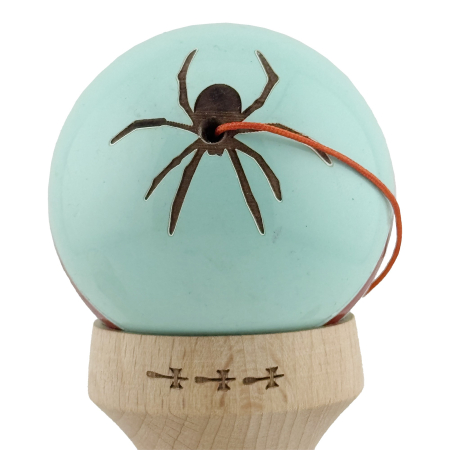 Kendama X Originala Silken, Profesionala, Flippy, Cupe Mari KING SIZE V3, Super Sticky, Gaura in Baza, Rulment Metalic, din lemn 18 cm, Ata 55 cm, Verde Mint [8]