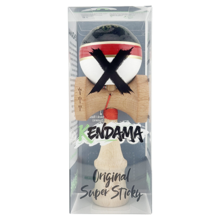 Kendama X ROYAL SPIKE Originala, Profesionala, Flippy, Big Cups V2, Super Sticky cu Cupe Mari, Rulment Metalic, din lemn 18 cm, Ata 55 cm, Negru/Rosu Gold/Alb [4]