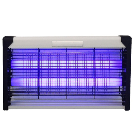 Gradina - Lampa Electrica Anti Insecte, Flippy, Lumina Neon, 2 tuburi cu putere de 40W, Suspensie Perete, Carcasa din Plastic Metalica, 64 x 25 x 6 cm, Alb Negru