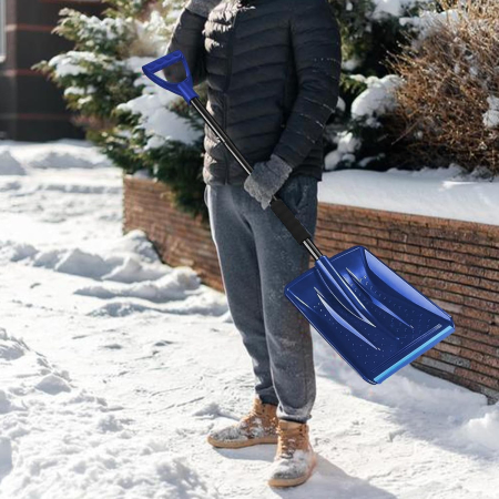 Lopata de Zapada, Flippy, Multifunctionala, Demontabila, cu Maner Antiderapant, Aluminiu, Plastic, Solutia pentru Iarna, pentru Deszapezire, 80x11x25.7 cm, Albastra [5]