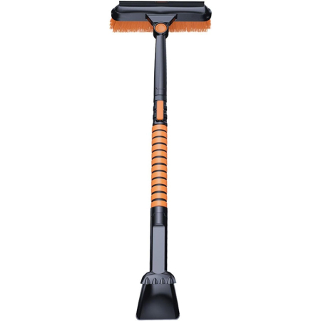 Articole Auto - Lopata pentru zapada Flippy, 3 in 1, Perie si Racleta, Rotativa, Telescopica, Detasabila, Material Aluminiu si ABS, 100 x 25 cm, negru