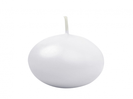 ACCESORII PENTRU NUNTA - Lumânare plutitoare disc, mat, alb, 5cm