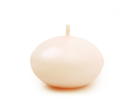 ACCESORII PENTRU NUNTA - Lumânare plutitoare disc, mat, crem, 4cm