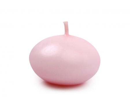 Petrecere Gender Reveal - Lumânare plutitoare disc, mat, roz, 4cm