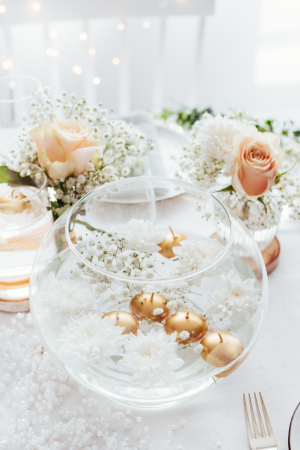 Lumânare plutitoare disc, metalic, aurie, 4cm [3]