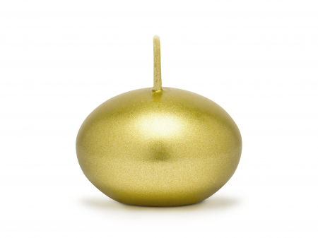 Lumânare plutitoare disc, metalic, aurie, 4cm [1]