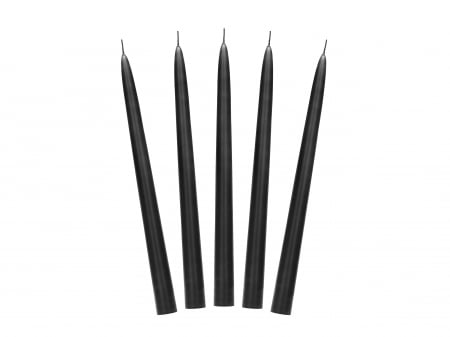 ARTICOLE DE PETRECERE - Lumânări conice, negru mat, 24cm