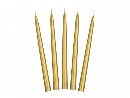 Lumanari - Lumânări conice, aurii metalizat, 24cm