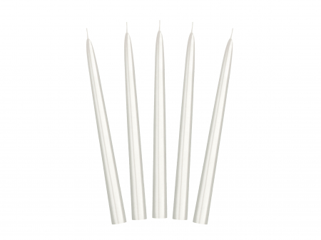 Botez - Lumânări conice perlate, 24cm