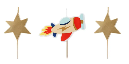 Bride-Box - Lumânări de ziua de naștere cu model de avion, 4,5-5 cm, mix